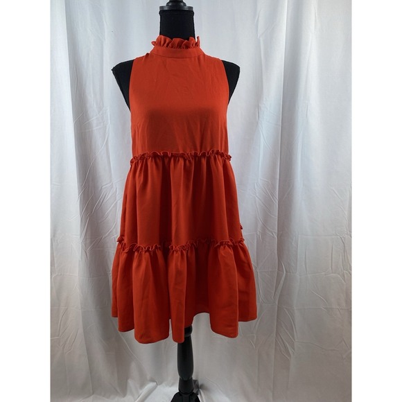 Elliatt Anthropologie Sonnet Mock Neck Dress Red Women's Size‎ Petite Small - Picture 1 of 12